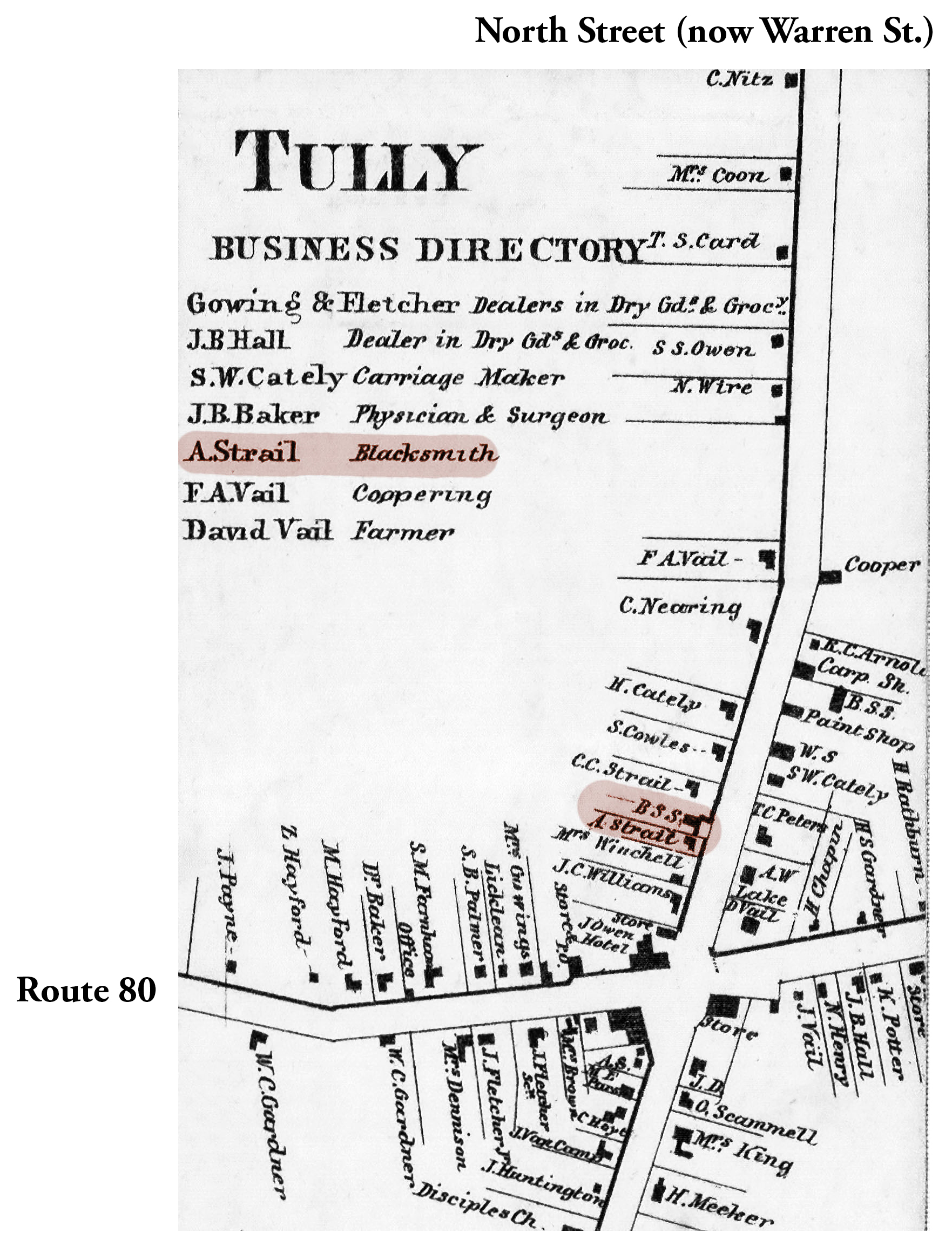 1859 Onondaga County Tul-2 Excerpt Map